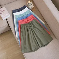 New Women's Loose Cotton Linen Shorts Summer Outdoor Leisure Plus Size Cotton Cropped Pants Fresh Sweet Style main image 1