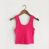 Fashion Sexy Short Yoga Exercise Vest Backless Slim Fit Bottoming Vest Women's New-Style Cotton Blend Solid Color Design sku image 5