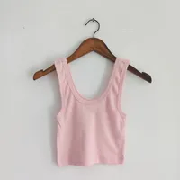 Fashion Sexy Short Yoga Exercise Vest Backless Slim Fit Bottoming Vest Women's New-Style Cotton Blend Solid Color Design sku image 8