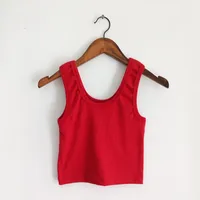 Fashion Sexy Short Yoga Exercise Vest Backless Slim Fit Bottoming Vest Women's New-Style Cotton Blend Solid Color Design sku image 9