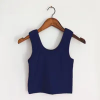 Fashion Sexy Short Yoga Exercise Vest Backless Slim Fit Bottoming Vest Women's New-Style Cotton Blend Solid Color Design sku image 11