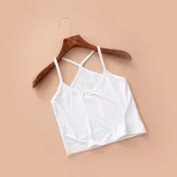 Fashion Sexy Short Yoga Exercise Vest Backless Slim Fit Bottoming Vest Women's New-Style Cotton Blend Solid Color Design sku image 14