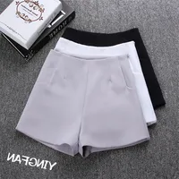 Slim High Waist Women's Suit Shorts Summer Casual Pants A- Line Wide Leg Black Trend Hot Pants Cotton Blend Comfortable Outdoor main image 1