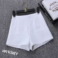 Slim High Waist Women's Suit Shorts Summer Casual Pants A- Line Wide Leg Black Trend Hot Pants Cotton Blend Comfortable Outdoor main image 4