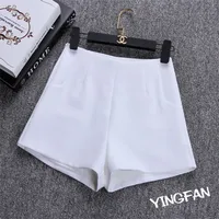 Slim High Waist Women's Suit Shorts Summer Casual Pants A- Line Wide Leg Black Trend Hot Pants Cotton Blend Comfortable Outdoor sku image 3