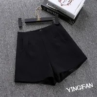 Slim High Waist Women's Suit Shorts Summer Casual Pants A- Line Wide Leg Black Trend Hot Pants Cotton Blend Comfortable Outdoor sku image 12