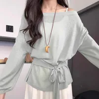 Bright Green Ice Silk Gauze Sun-Proof Blouse Women's Coat Micro Breathable Air Conditioning T-shirt Belt Waist main image 1
