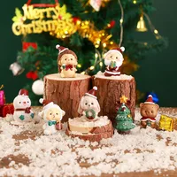 Adorable Christmas Decoration Miniature Landscape Santa Claus Christmas Tree Animal Resin Crafts Cute Style Gift Blind Box main image 2