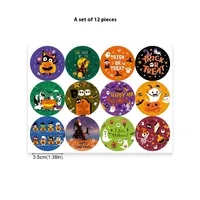 Halloween Gift Sticker Pumpkin Ghost Adhesive Seal Sticker Halloween Party Candy Bag Decorative Label Copper Board Sticky Sticker sku image 1