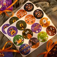 Halloween Gift Sticker Pumpkin Ghost Adhesive Seal Sticker Halloween Party Candy Bag Decorative Label Copper Board Sticky Sticker main image 3