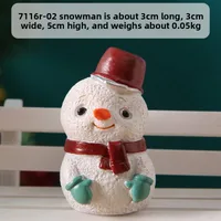 Adorable Christmas Decoration Miniature Landscape Santa Claus Christmas Tree Animal Resin Crafts Cute Style Gift Blind Box sku image 4