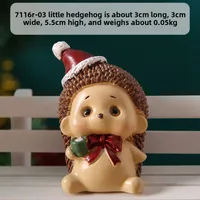 Adorable Christmas Decoration Miniature Landscape Santa Claus Christmas Tree Animal Resin Crafts Cute Style Gift Blind Box sku image 5
