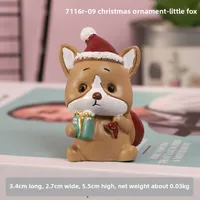Adorable Christmas Decoration Miniature Landscape Santa Claus Christmas Tree Animal Resin Crafts Cute Style Gift Blind Box sku image 9