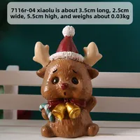 Adorable Christmas Decoration Miniature Landscape Santa Claus Christmas Tree Animal Resin Crafts Cute Style Gift Blind Box sku image 6