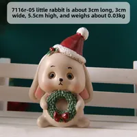 Adorable Christmas Decoration Miniature Landscape Santa Claus Christmas Tree Animal Resin Crafts Cute Style Gift Blind Box sku image 8