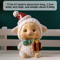 Adorable Christmas Decoration Miniature Landscape Santa Claus Christmas Tree Animal Resin Crafts Cute Style Gift Blind Box sku image 3