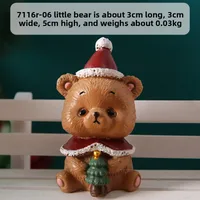 Adorable Christmas Decoration Miniature Landscape Santa Claus Christmas Tree Animal Resin Crafts Cute Style Gift Blind Box sku image 7