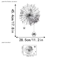 Leke JD 34.88 Million Halloween Black Spider Print Window Stickers Holiday Decoration Electrostatic Sticker Modern Minimalist Style main image 2
