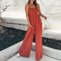 Slim Fit High Waist Jumpsuit Leisure Commute Pleated Solid Color Women's Fashion European Style Spring And Autumn Season Clothing main image 3
