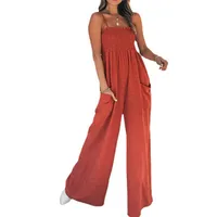 Slim Fit High Waist Jumpsuit Leisure Commute Pleated Solid Color Women's Fashion European Style Spring And Autumn Season Clothing main image 5