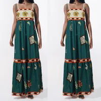 Elegant Printed Maxi Skirt Summer Dress Fashion Strapless Maxi Skirt European Style Fashion Women's Wear Mid Waist Ankle Length main image 1