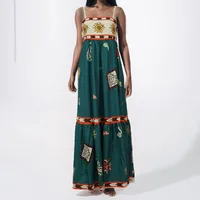 Elegant Printed Maxi Skirt Summer Dress Fashion Strapless Maxi Skirt European Style Fashion Women's Wear Mid Waist Ankle Length main image 4