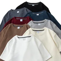 Casual Loose Short Sleeves T-shirt Round Neck Half Sleeve Summer New Solid Color Unisex Top With Backpack Label main image 2