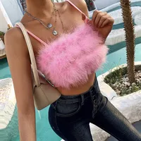 Fashion Sexy  Women's Mini Vest Strapless Short Top Fluffy Fit Trendy Nightclub Punk Style Short Slim Fit main image 5