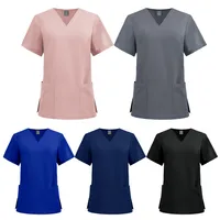 Quick-Drying V-neck Top Dental Oral Scrub Uniform Suitable For Doctor Nurse Beauty Salon And Pet Hospital Unisex Style Work Uniforms main image 1