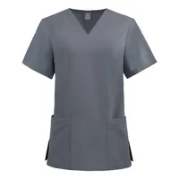 Quick-Drying V-neck Top Dental Oral Scrub Uniform Suitable For Doctor Nurse Beauty Salon And Pet Hospital Unisex Style Work Uniforms main image 2