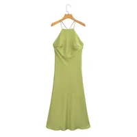 Elegant And Fashionable Silk Satin Sling Dress European Style Versatile Pendant Quality Mid-Length Dress Dress Leisure Commute Applicable main image 2