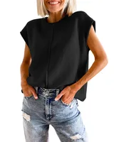 Casual Style Loose Knitted Round Neck Long Sleeve Pullover Women's Summer Comfortable Fit Knitwear Full Sleeve sku image 10