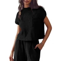 Casual Knitted Vest Women Sleeveless Turtleneck Sweater European Street Fashion Solid Color Polyester Long main image 3