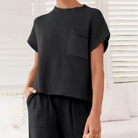 Casual Knitted Vest Women Sleeveless Turtleneck Sweater European Street Fashion Solid Color Polyester Long main image 4