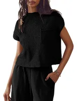 Casual Knitted Vest Women Sleeveless Turtleneck Sweater European Street Fashion Solid Color Polyester Long sku image 10