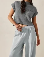 Casual Knitted Vest Women Sleeveless Turtleneck Sweater European Street Fashion Solid Color Polyester Long sku image 15