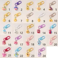 Cartoon Character Keychains Cute Resin Alloy Keyring Leisure Daily Use Lobster Clasp Four Seasons Suitable Metal Buckle Design main image 5