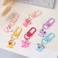 Cartoon Character Keychains Cute Resin Alloy Keyring Leisure Daily Use Lobster Clasp Four Seasons Suitable Metal Buckle Design main image 4