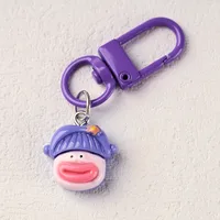 Cartoon Character Keychains Cute Resin Alloy Keyring Leisure Daily Use Lobster Clasp Four Seasons Suitable Metal Buckle Design sku image 2