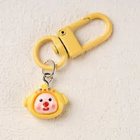 Cartoon Character Keychains Cute Resin Alloy Keyring Leisure Daily Use Lobster Clasp Four Seasons Suitable Metal Buckle Design sku image 4