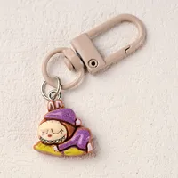 Cartoon Character Keychains Cute Resin Alloy Keyring Leisure Daily Use Lobster Clasp Four Seasons Suitable Metal Buckle Design sku image 5