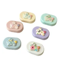 New Invisible Macaron Color Simplified Portable Companion Box With Mirror Clip Care Box For Glasses ABS Material main image 5