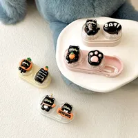 Portable Drawer Style Cartoon Bear Contact Lens Case With Clip Invisible Eye Lenses Box Easy Pull Design Direct Supply CT52 main image 1