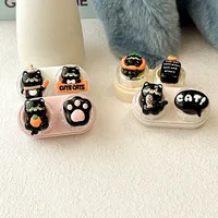 Portable Drawer Style Cartoon Bear Contact Lens Case With Clip Invisible Eye Lenses Box Easy Pull Design Direct Supply CT52 main image 4