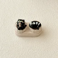 Portable Drawer Style Cartoon Bear Contact Lens Case With Clip Invisible Eye Lenses Box Easy Pull Design Direct Supply CT52 sku image 3