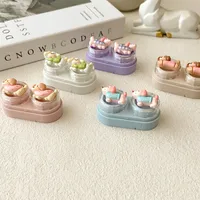 Portable Drawer Style Invisible Eyeglass Box Cute Dog Design Companion Box Mini Cartoon Style CT74 Beauty Contact Lens Case main image 4