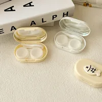Portable Companion Box Invisible Eyelens Case Macaron Color Simple Design DIY Contact Lens Case With Clip For Daily Use main image 2