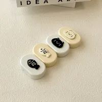 Portable Companion Box Invisible Eyelens Case Macaron Color Simple Design DIY Contact Lens Case With Clip For Daily Use main image 4