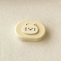 Portable Companion Box Invisible Eyelens Case Macaron Color Simple Design DIY Contact Lens Case With Clip For Daily Use sku image 4