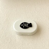 Portable Companion Box Invisible Eyelens Case Macaron Color Simple Design DIY Contact Lens Case With Clip For Daily Use sku image 1